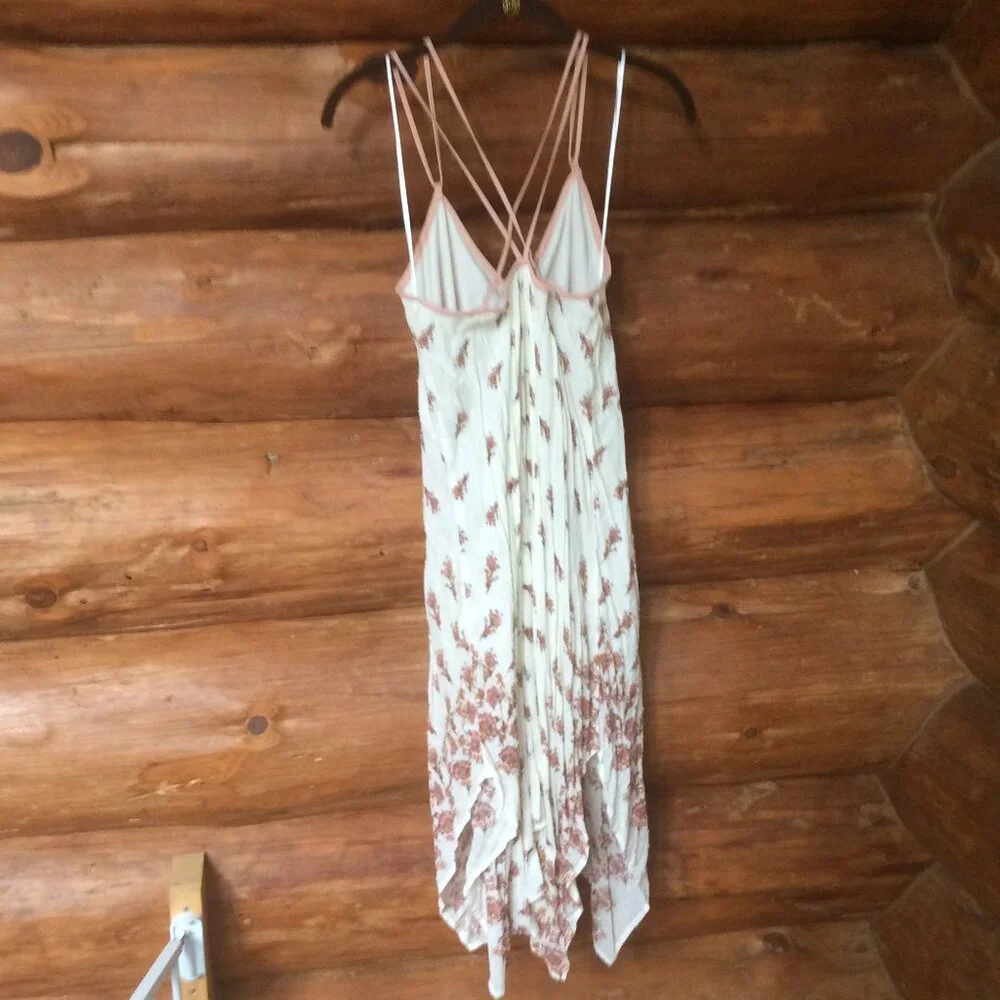 Lovestitch Cream & Dusty Rose Dotted Swiss Strappy Dress Size Small - Picture 6 of 6